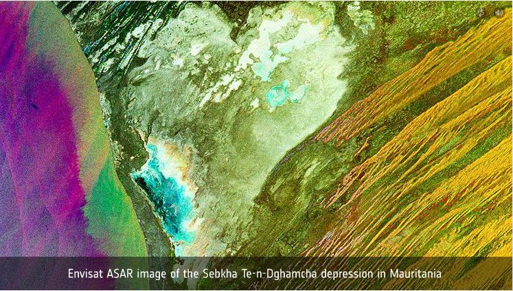 Sebkha Te-n-Dghamcha depression Mauritania